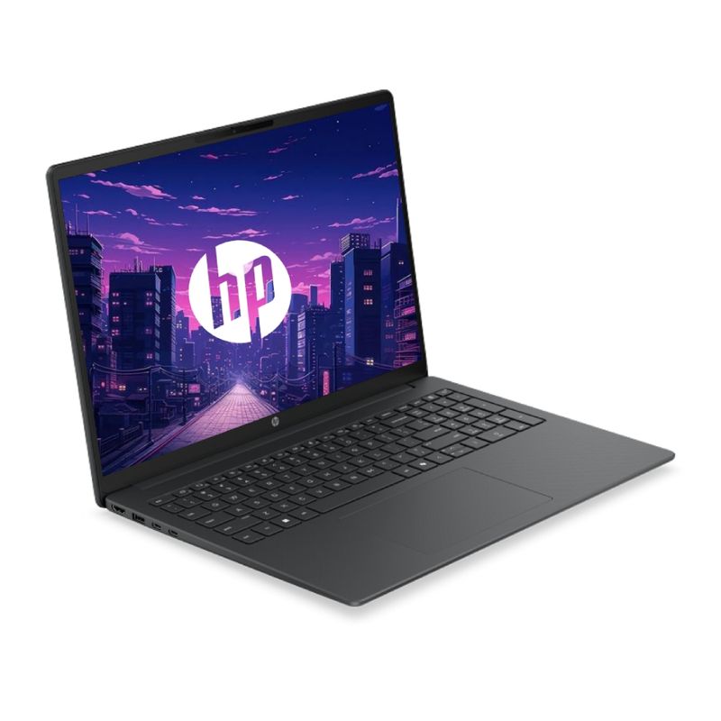Laptop HP 200 G2i 16 pulgadas Core 5 8GB RAM 512GB SSD FreeDOS negro frontal oblicuo