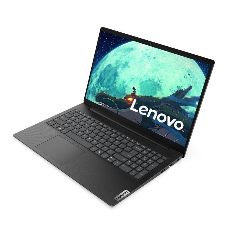 Laptop Lenovo V15 G6 Celeron N100 8GB 256GB SSD negro frontal oblicuo