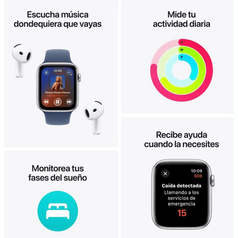 Apple Watch SE 2da gen 40 mm GPS 18 horas midnight sensores