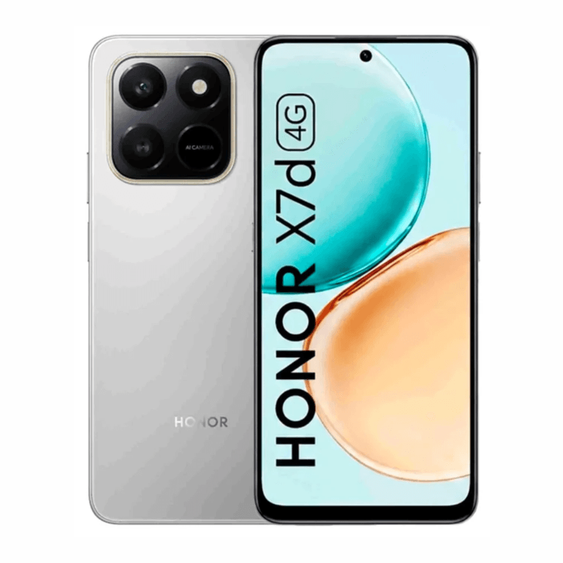 Celular Honor X7d 256GB 8GB RAM 108MP IPS LCD 6.77" silver frontal