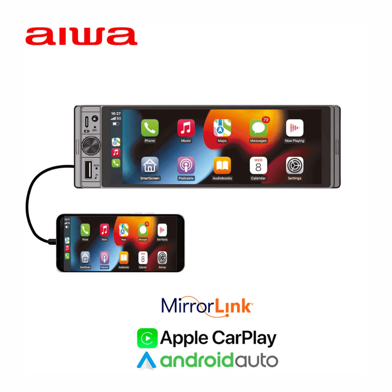 Autoradio Aiwa AW-W470C 6.28" táctil CarPlay Android Auto USB frontal