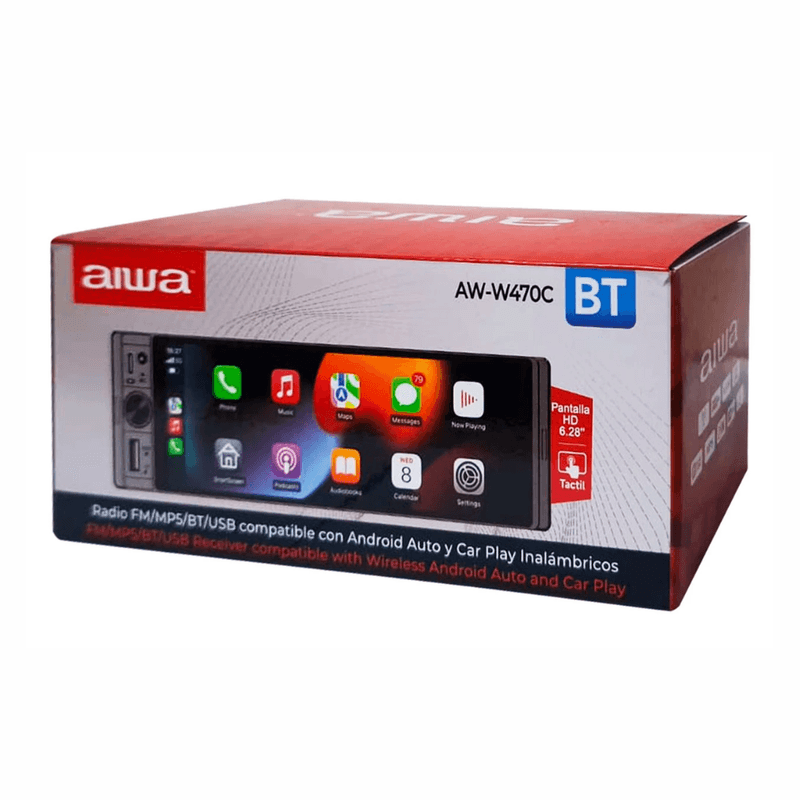 Autoradio Aiwa AW-W470C 6.28" táctil CarPlay Android Auto caja