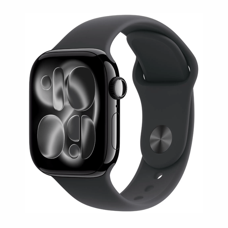 Apple Watch Series 11 46 mm GPS IP6X Jet Black cargador 20W oblicuo