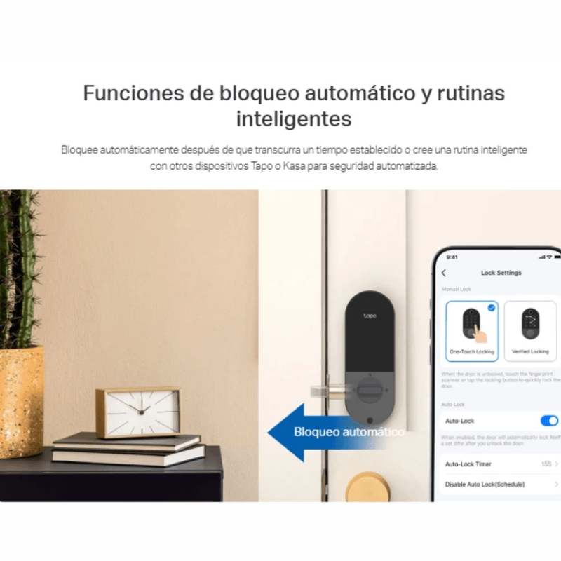 Cerradura inteligente TP-Link Tapo DL110 huella PIN negro módulo interior