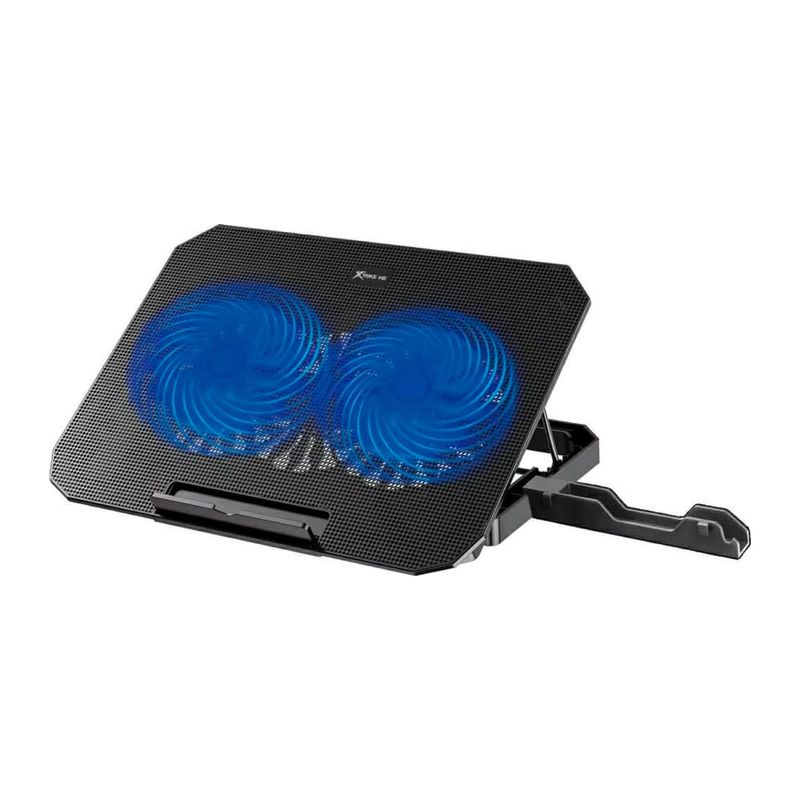 Base Cooler Xtrike Me FN-818 2 Ventiladores puerto USB frontal oblicuo