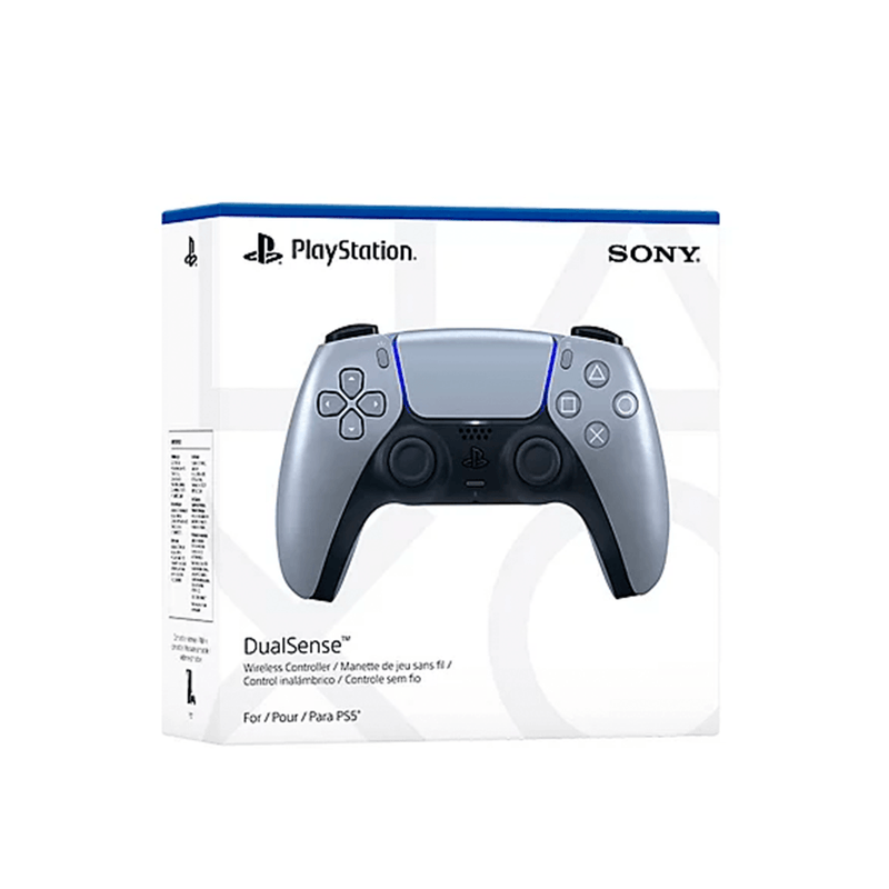 Mando PS5 DualSense inalámbrico Sterling Silver empaque