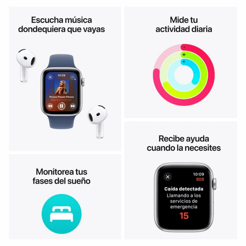 Apple Watch SE 2da generación 40 mm GPS 18 h Starlight funciones