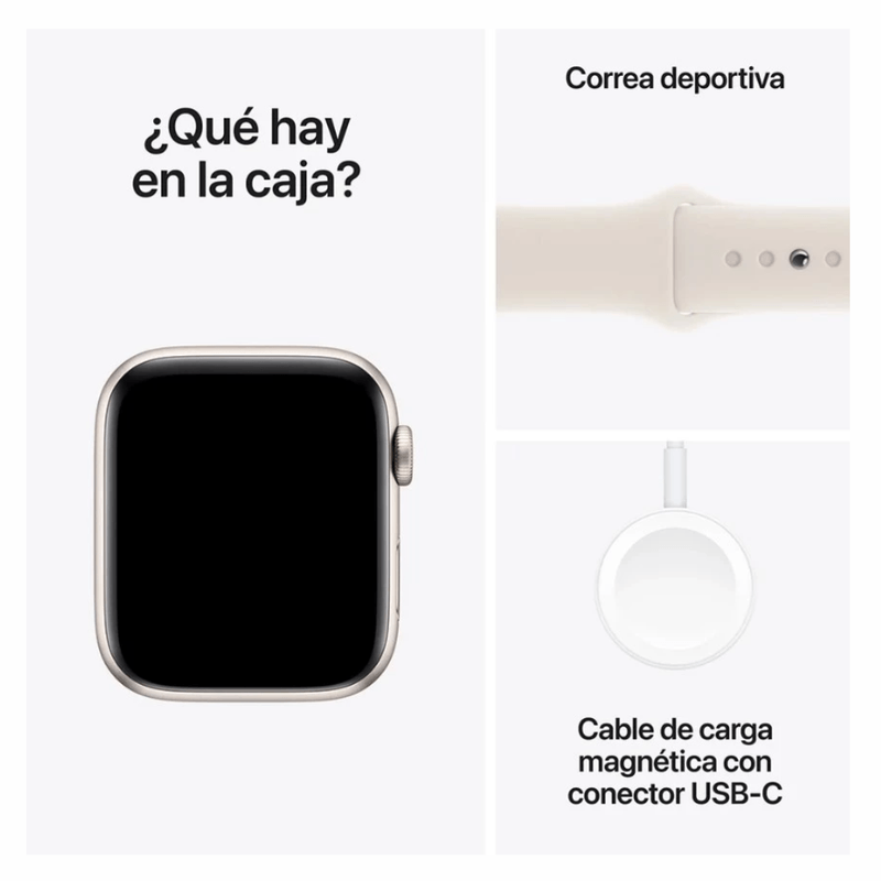 Apple Watch SE 2da generación 40 mm GPS 18 h Starlight contenido de caja