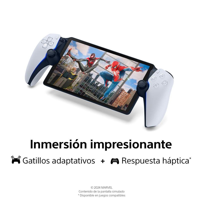 PlayStation Portal PS5 pantalla 8" 1080p blanco oblicuo