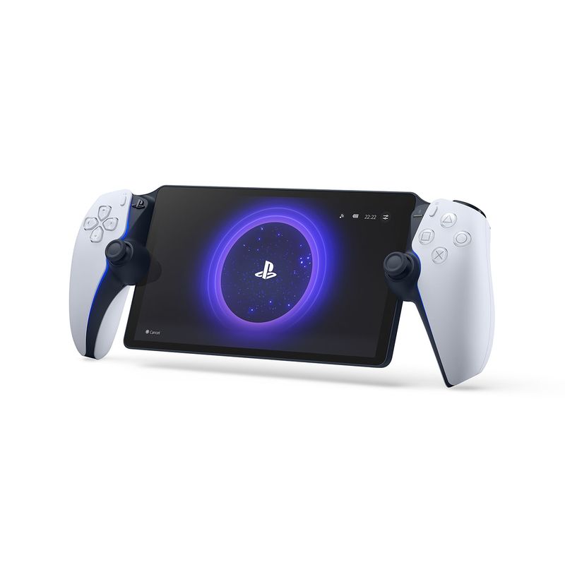 PlayStation Portal PS5 pantalla 8" 1080p blanco frontal oblicuo