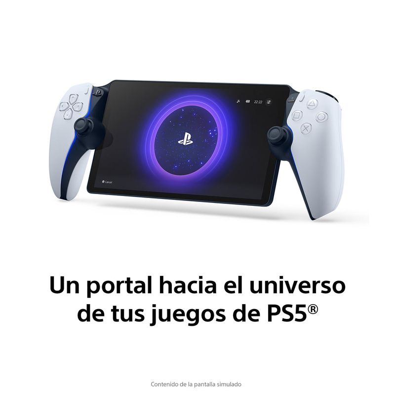 PlayStation Portal PS5 pantalla 8" 1080p blanco frontal diagonal