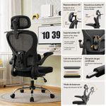 Silla ergonómica Haven D1 lumbar ajustable negro oblicuo
