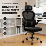 Silla ergonómica Haven D1 lumbar ajustable negro diagonal