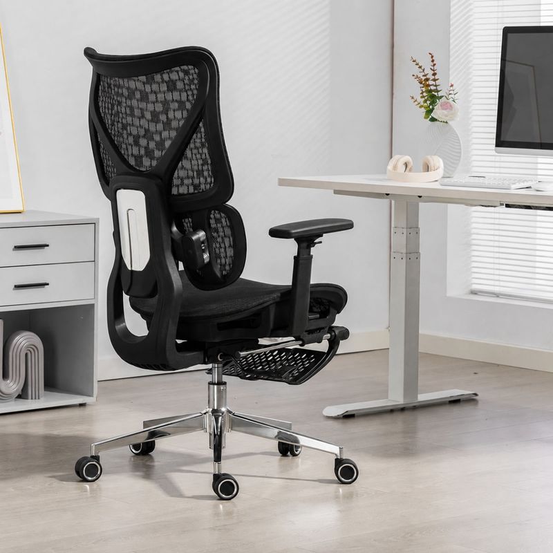 Silla ergonómica Haven D100 Pro lumbar y reposapiés tamaño