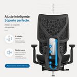 Silla ergonómica Haven D100 Pro lumbar y reposapiés dorsal tamaño