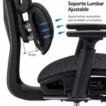 Silla ergonómica Haven D100 Pro lumbar y reposapiés soporte