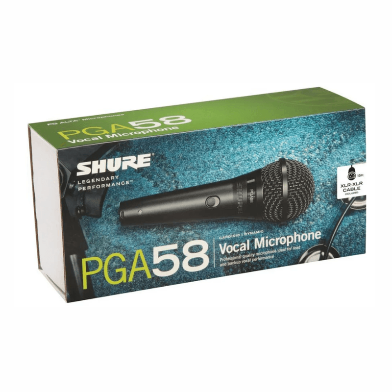 Micrófono Shure PGA58-XLR cardioide XLR negro caja