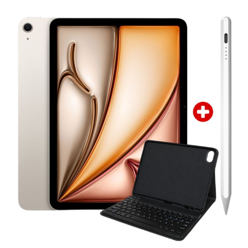 iPad Air 11" M4 128GB starlight con Keyboard y Pencil Universal frontal