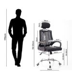 Silla de oficina Viggo Inius cabecera regulable negro frontal tamaño