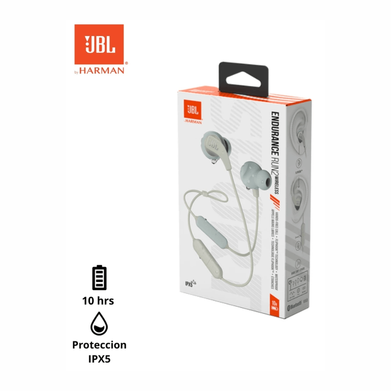 Audífonos JBL Endurance Run 2 Bluetooth 5.0 IPX5 blanco caja
