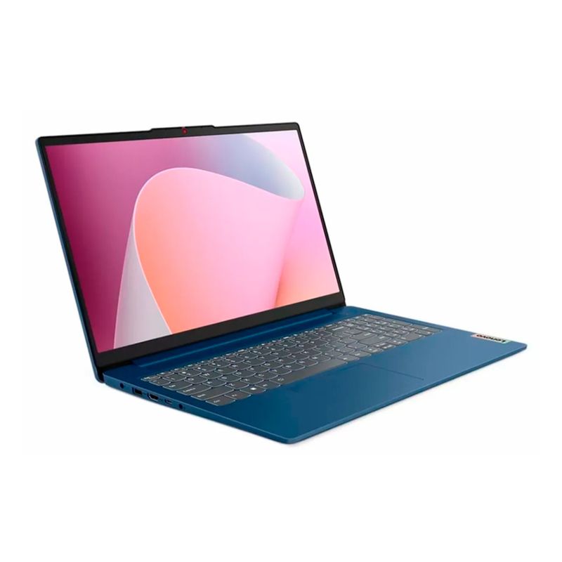 Laptop Lenovo IdeaPad Slim 3 Ryzen 3 8GB RAM 512GB SSD azul frontal oblicuo