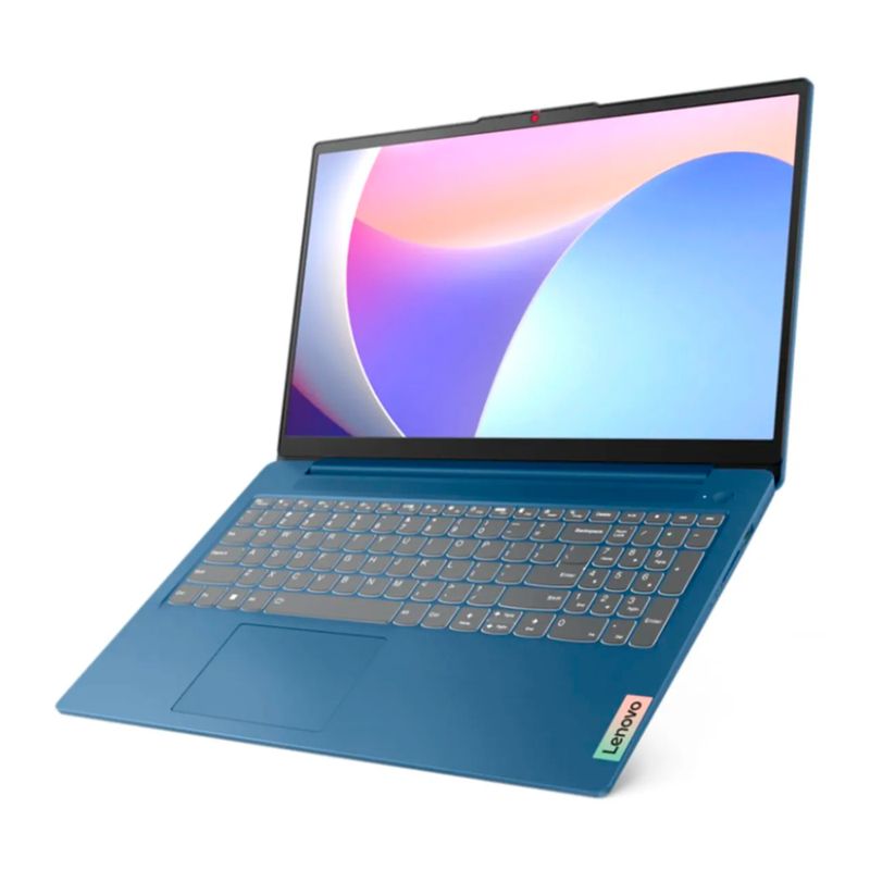 Laptop Lenovo IdeaPad Slim 3 Ryzen 3 8GB RAM 512GB SSD azul frontal oblicuo