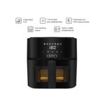 Freidora de aire Miray OFM-113 4.2L digital negro frontal medidas