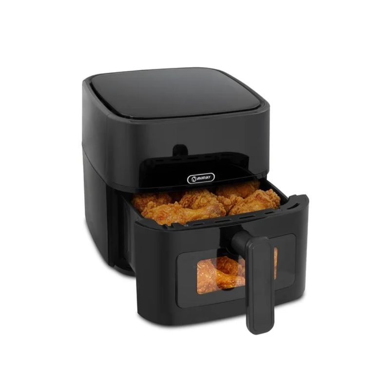 Freidora de aire Miray OFM-113 4.2L digital negro frontal oblicuo