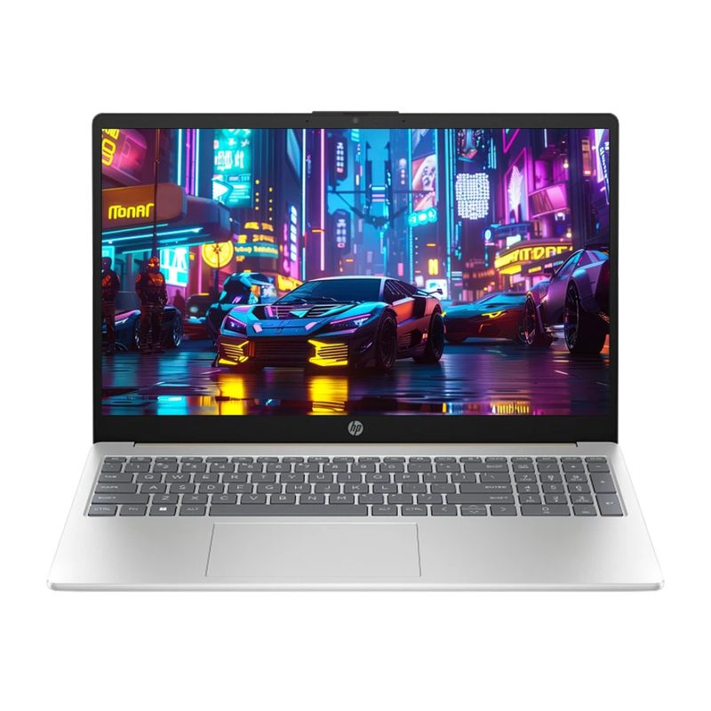 Laptop HP 15.6 pulgadas Core i7 16GB RAM 512GB SSD FreeDOS plateado frontal