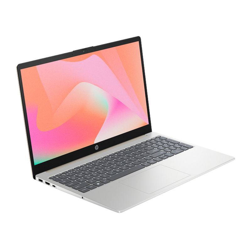 Laptop HP 15.6 pulgadas Core i7 16GB RAM 512GB SSD FreeDOS plateado frontal oblicuo
