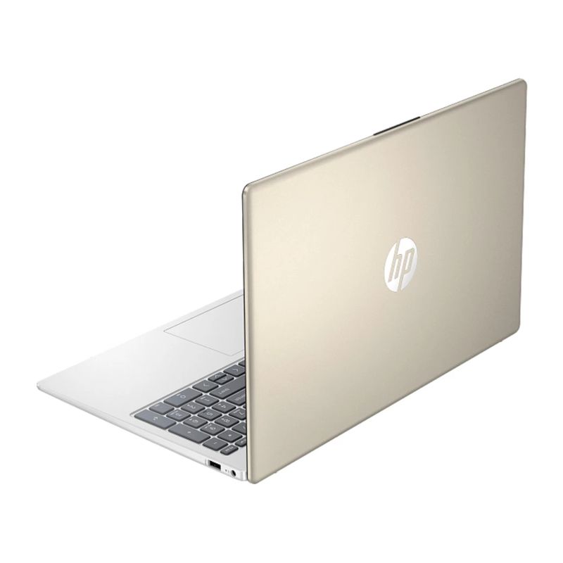 Laptop HP 15.6 pulgadas Core i7 16GB RAM 512GB SSD FreeDOS dorado plata dorsal oblicuo