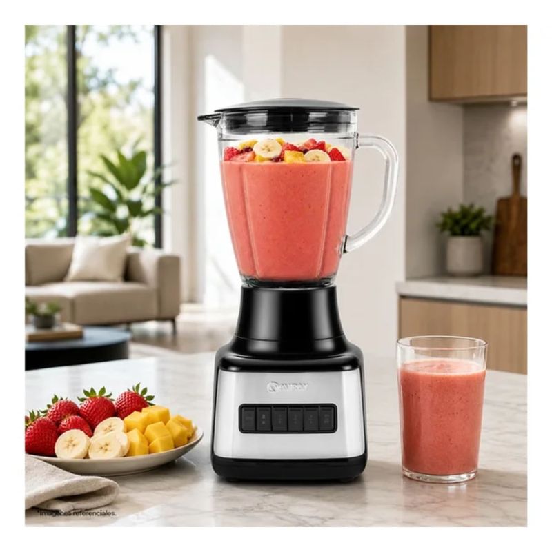 Licuadora Miray LM-101V 1.5L vaso vidrio negro cantidad