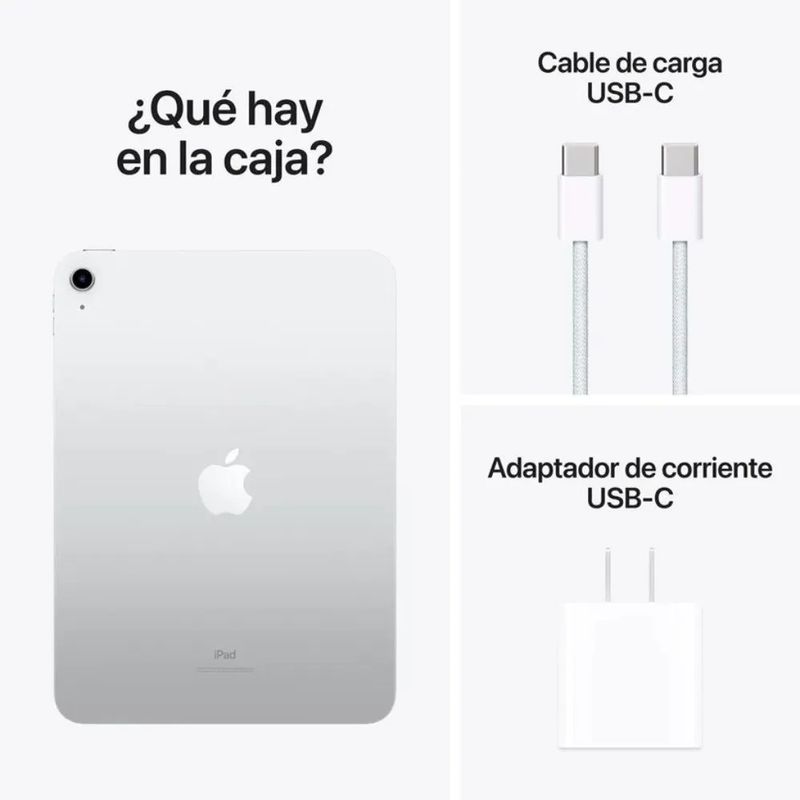 iPad 11 pulgadas A16 Wi-Fi 256GB 6GB RAM Silver dorsal