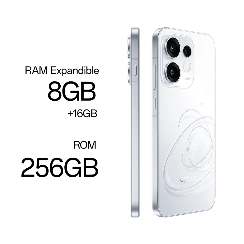 Oppo Reno16 5G 256GB AMOLED 6.32 cámara 50MP blanco lateral