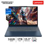 Laptop Lenovo IdeaPad Slim 3 i7 16GB 1TB 15.3" WUXGA frontal características