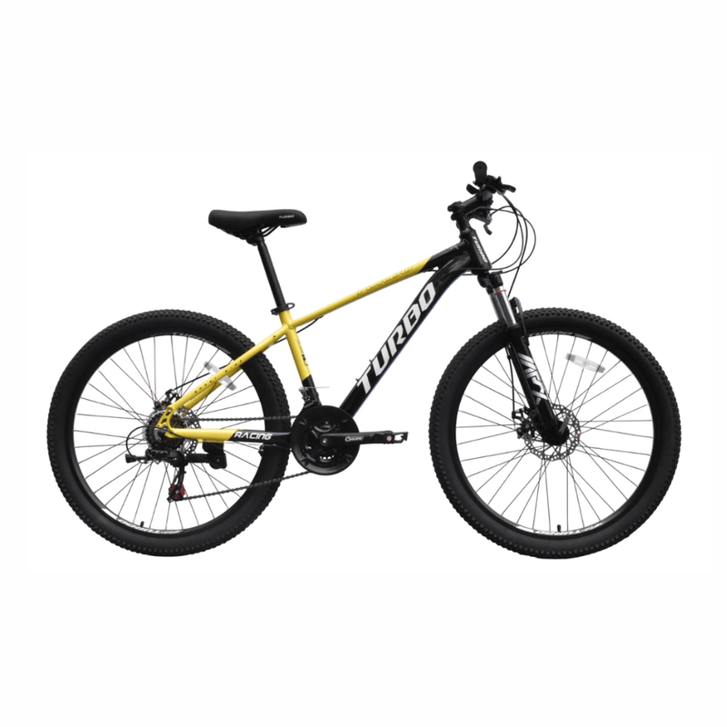 Bicicleta Turbo Racing JY102 aro 26 21 velocidades amarillo lateral