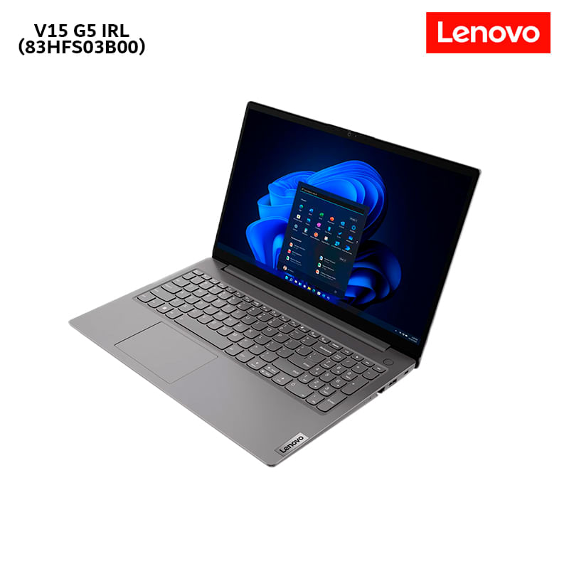 Laptop Lenovo V15 G5 Core 5 16GB 512GB 15.6" FHD frontal oblicuo