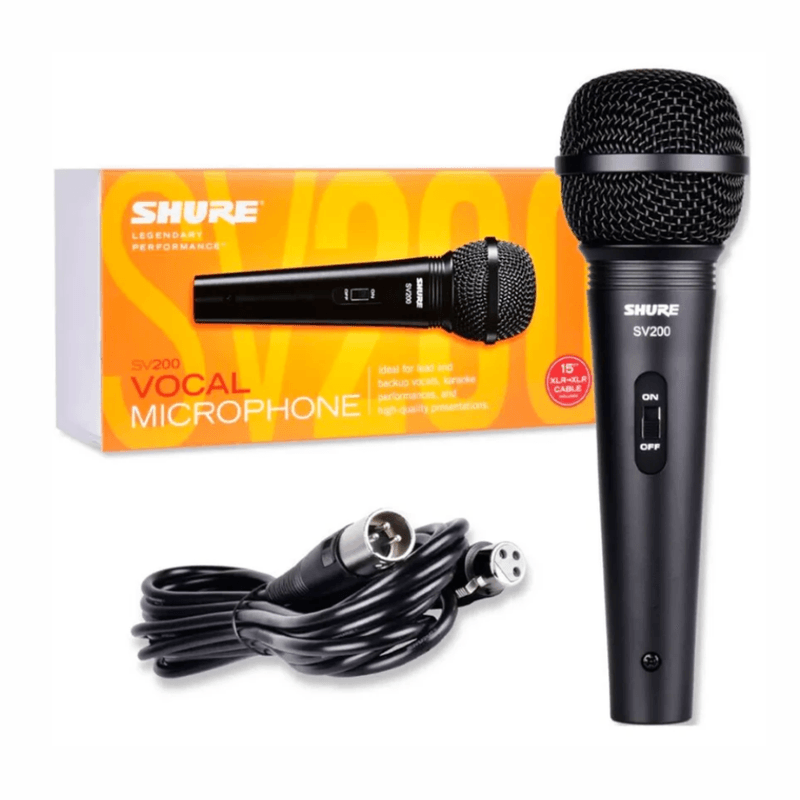 Micrófono Shure SV200 cardioide XLR 50 Hz-15 kHz negro contenido de caja