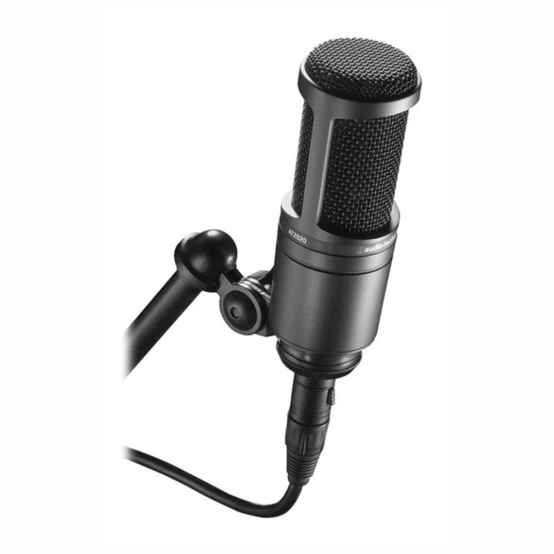 Micrófono Audio-Technica AT2020 cardioide XLR negro cuerpo metálico