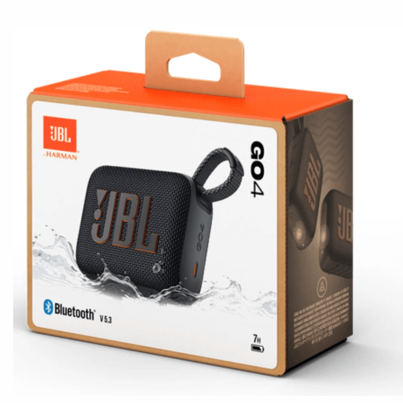 Parlante JBL GO 4 Bluetooth 5.3 4.2W RMS IP67 negro caja