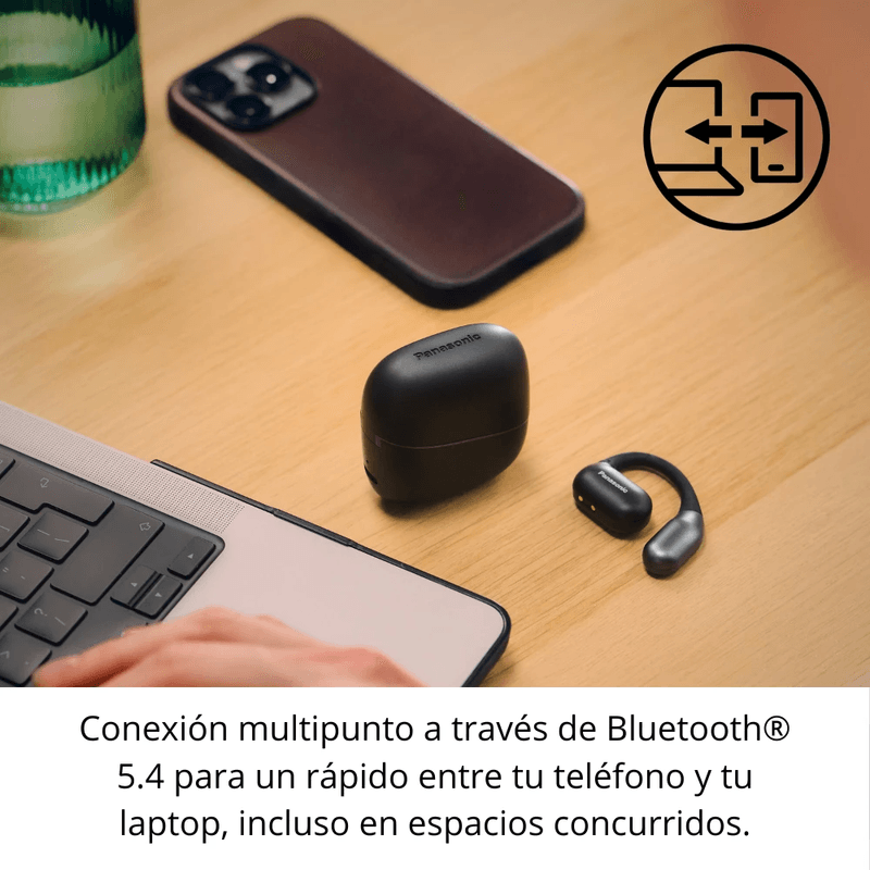 Audífonos Panasonic RB-F10DE-K negro bluetooth multipunto