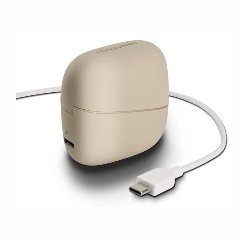 Audífonos Panasonic RB-F10DE-K beige cable de carga