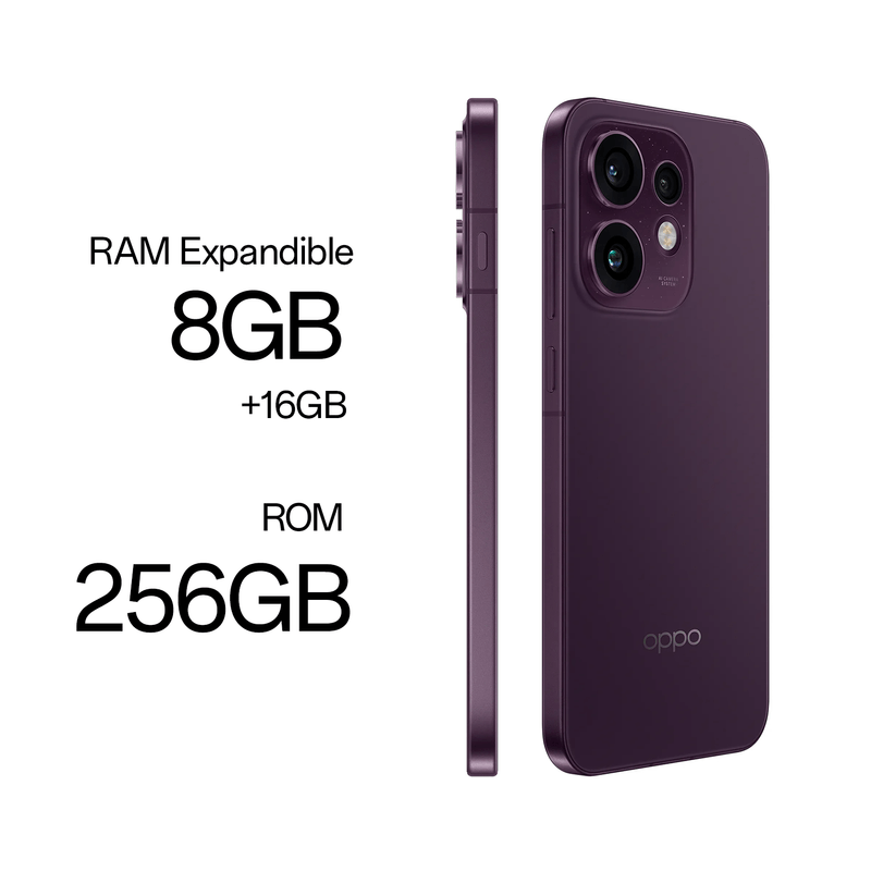 Oppo Reno16 5G 256GB AMOLED 6.32 cámara 50MP vino frontal oblicuo