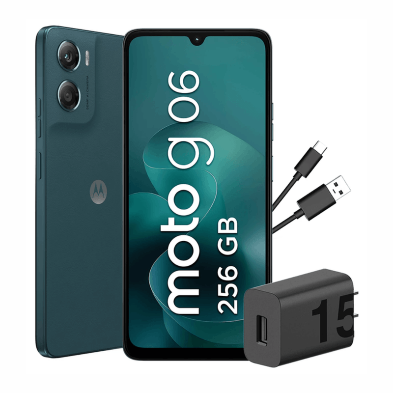 Celular Motorola G06 256GB 4GB RAM 50MP LCD 6.88 blue cragador