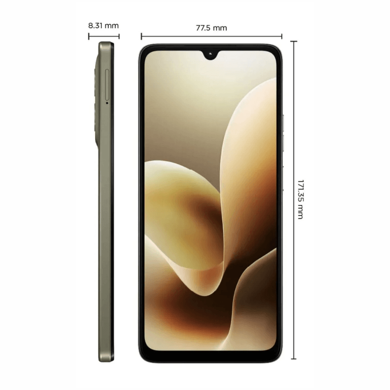 Celular Motorola G06 256GB 4GB RAM 50MP LCD 6.88 coffe dimensiones
