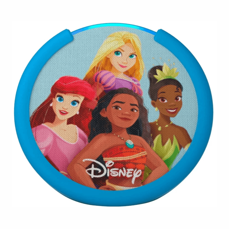 Parlante Amazon Echo Pop Kids Disney Alexa Bluetooth celeste frontal