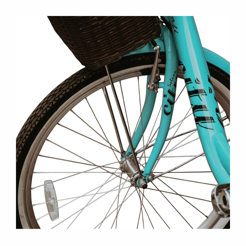 Bicicleta urbana Jafi Selene verde lateral aro 26