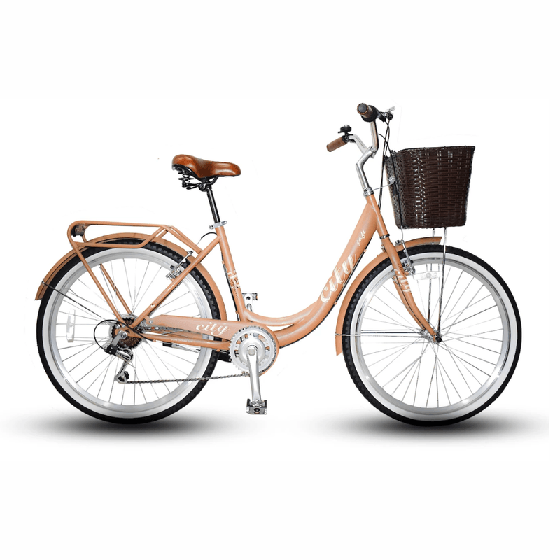Bicicleta urbana Jafi Selene aro 26 7 velocidades marrón lateralBicicleta urbana Jafi Selene aro 26 7 velocidades marrón lateral