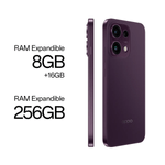 Oppo Reno16 F 5G 256GB AMOLED 6.57 50MP vino frontal oblicuo
