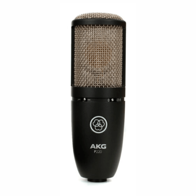Micrófono AKG P220 cardioide XLR 20 Hz-20 kHz negro frontal